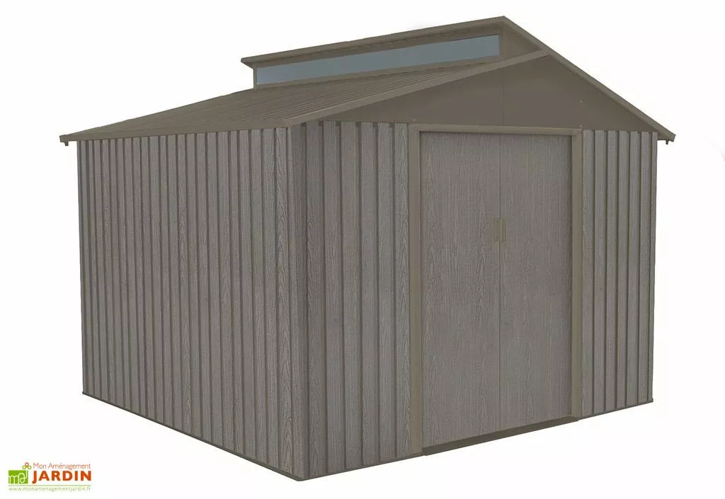 Chalêt-Jardin Abri De Jardin En Métal Look Bois Vieilli + Puit De Lumière 7,25 M² 6 Chalêt-Jardin Abri De Jardin En Métal Look Bois Vieilli + Puit De Lumière 7,25 M² – Image 4