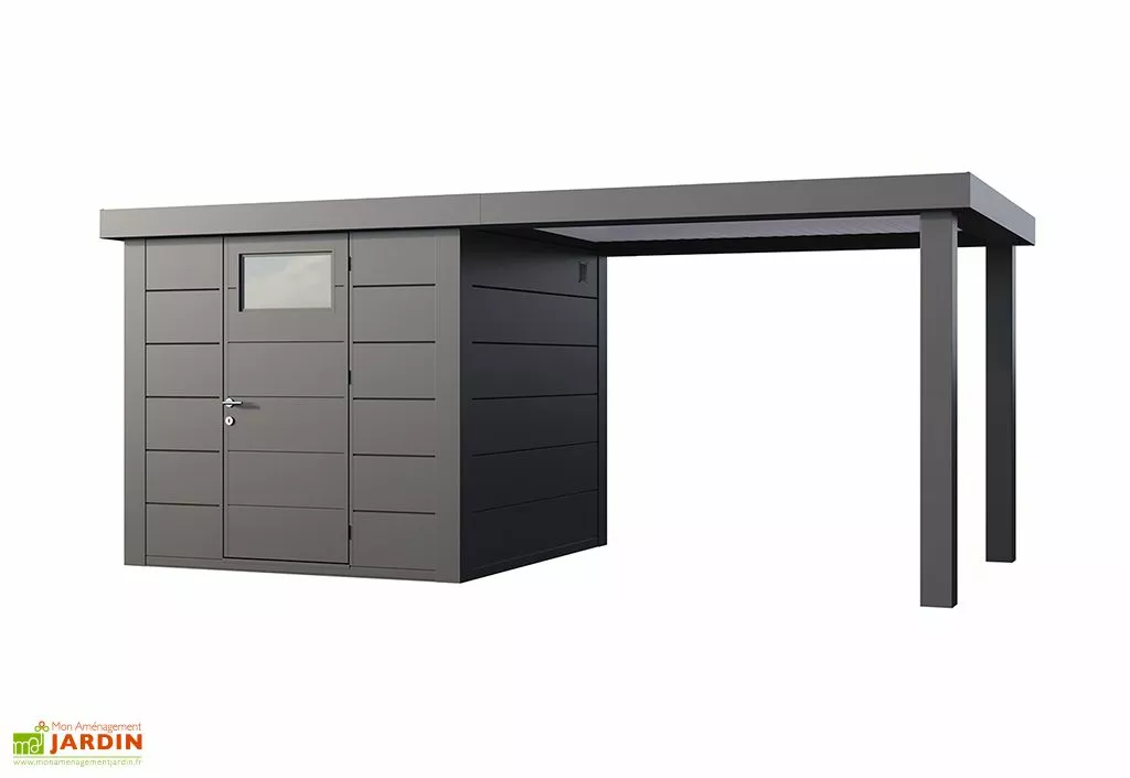 Telluria Abri De Jardin En Métal Avec Auvent Open Lounge Anthracite – 12,5 M² 4 Telluria Abri De Jardin En Métal Avec Auvent Open Lounge Anthracite – 12,5 M² – Image 2