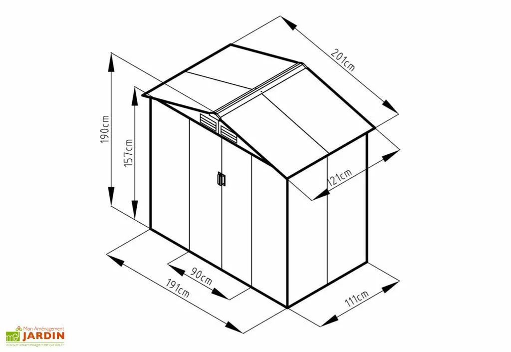 Chalêt-Jardin Abri De Jardin En Métal Look Bois Vieilli 2,43 M² 7 Chalêt-Jardin Abri De Jardin En Métal Look Bois Vieilli 2,43 M² – Image 5