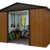 Yardmaster Abri De Jardin En Métal Galvanisé Imitation Bois 11,03 M² - 1013WGY -Abri et rangement boutique abri jardin metal imitation bois yardmaster 1013wgy