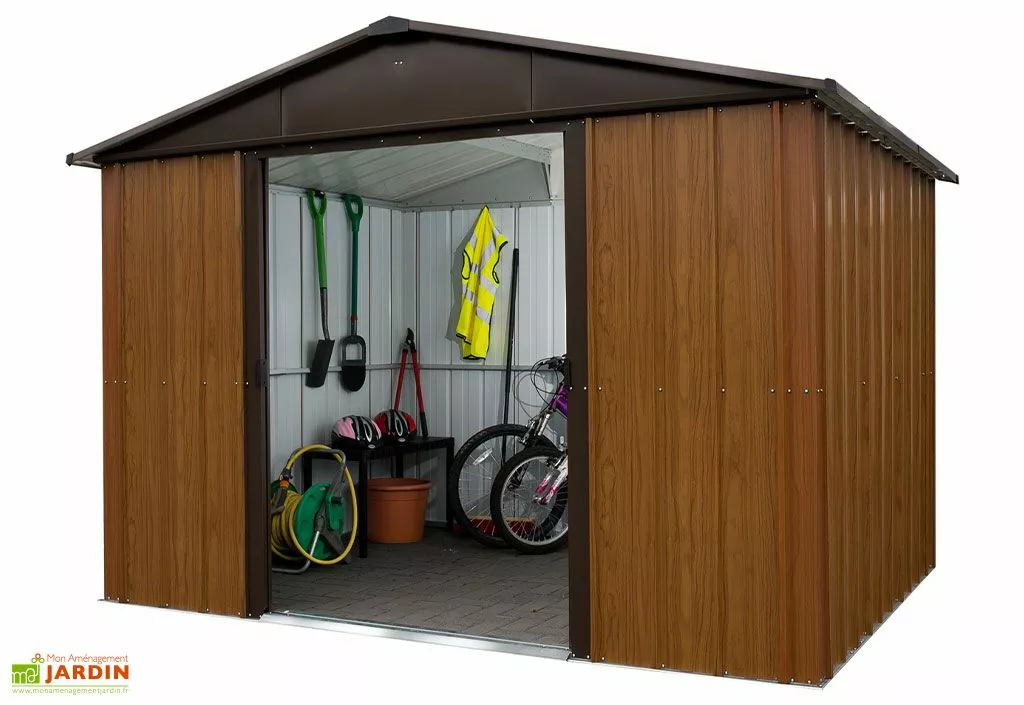 Yardmaster Abri De Jardin En Métal Galvanisé Imitation Bois 6,45 M² - 108WGY 3 Yardmaster Abri De Jardin En Métal Galvanisé Imitation Bois 6,45 M² - 108WGY