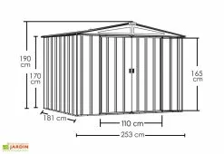 Abri De Jardin En Métal Gris Spacemaker Acier Galvanisé – 4,5 M² -Abri et rangement boutique abri jardin metal spacemaker gris acier galvanise 250cm 3