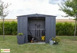 Abri De Jardin En Métal Gris Spacemaker Acier Galvanisé – 4,5 M² -Abri et rangement boutique abri jardin metal spacemaker gris acier galvanise 250cm 4