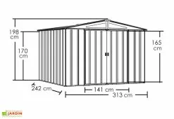 Abri De Jardin En Métal Gris Spacemaker Acier Galvanisé – 7 M² 11 Abri De Jardin En Métal Gris Spacemaker Acier Galvanisé – 7 M² -Abri et rangement boutique abri jardin metal spacemaker gris acier galvanise 300cm 2