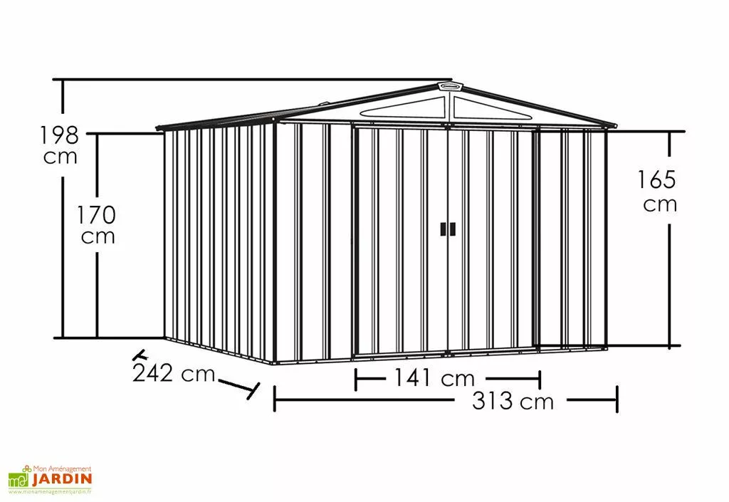 Abri De Jardin En Métal Gris Spacemaker Acier Galvanisé – 7 M² 6 Abri De Jardin En Métal Gris Spacemaker Acier Galvanisé – 7 M² – Image 4