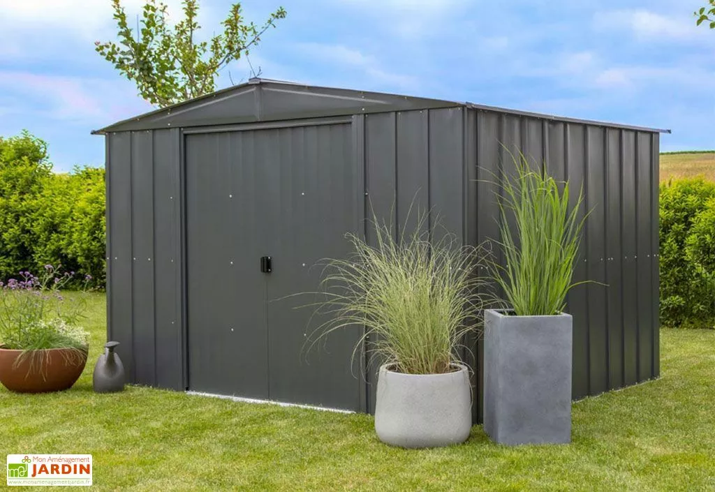 Abri De Jardin En Métal Gris Spacemaker Acier Galvanisé – 7 M² 3 Abri De Jardin En Métal Gris Spacemaker Acier Galvanisé – 7 M²