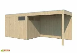 Gardenas Abri De Jardin En Bois D’épicéa Brut Avec Auvent – 12,6 M²