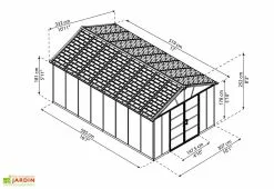 Canopia Abri De Jardin En Polycarbonate Et Aluminium Yukon 15 M² - Gris -Abri et rangement boutique abri jardin polycarbonate gris yukon palram 17m2 519x332cm 3