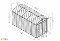Abri De Jardin Skylight 7 M² Ambre | Palram - Canopia -Abri et rangement boutique abri jardin polycarbonate skylight amber 6x12 1 1