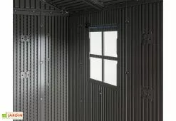 Lifetime Abri De Jardin En Polyéthylène Imitation Bois Et Acier Inox 4,5 M² -Abri et rangement boutique abri jardin polyethylene imitation bois acier inox 45m 2