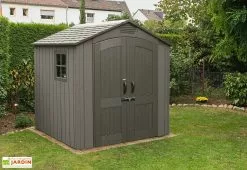 Lifetime Abri De Jardin En Polyéthylène Imitation Bois Et Acier Inox 4,5 M²