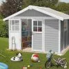 Grosfillex Abri De Jardin PVC Deco 7,5 -Abri et rangement boutique abri jardin pvc 75 gris