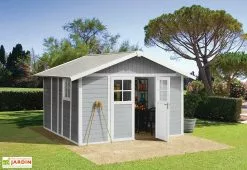 Grosfillex Abri De Jardin PVC Deco 11 -Abri et rangement boutique abri jardin pvc deco11 gris 1 1