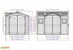 Abri De Jardin En PVC Duramax 8 M² – Apex 10 X 8 Gris Anthracite -Abri et rangement boutique abri jardin pvc duramax darkgrey apex 10x8 8m2 8