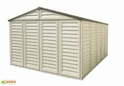 Abri De Jardin En PVC Duramax Beige 13 M² – Woodstyle Premium 10 X 13 -Abri et rangement boutique abri jardin pvc duramax woodstyle premium 10x13 13m2 10