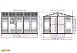 Abri De Jardin En PVC Duramax Beige 13 M² – Woodstyle Premium 10 X 13 -Abri et rangement boutique abri jardin pvc duramax woodstyle premium 10x13 13m2 3
