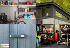 Keter Abri De Jardin PVC Brossium 97 Avec Toit En Monopente -Abri et rangement boutique abri jardin rangement resine brossium monopente 97 6m2 anti uv ventilation double porte 3