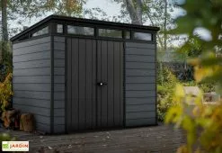 Abri De Jardin En Résine Keter 6 M² Monopente Anthracite – Cortina 97 -Abri et rangement boutique abri jardin resine keter gris anthracite