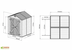Abri De Jardin Skylight 2,8 M² Gris/Noir | Palram - Canopia -Abri et rangement boutique abri jardin resine polycarbonate palram skylight 6x5 gris deco 1 5x2m