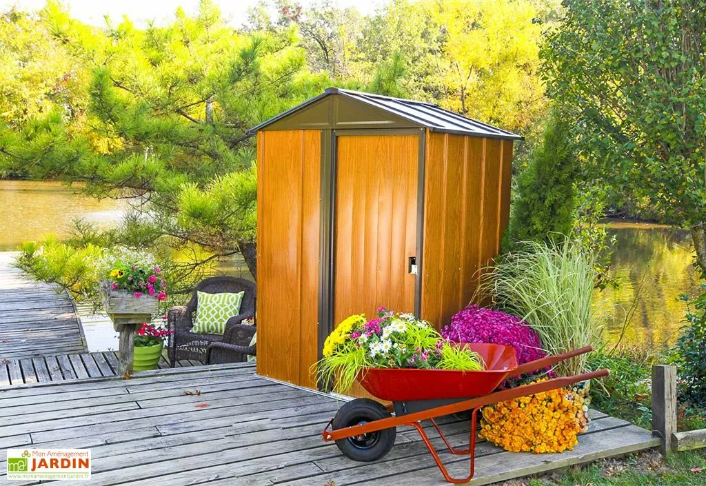 Spacemaker Abri De Jardin En Acier Galvanisé Imitation Bois Woodlake – 1,84 M² 3 Spacemaker Abri De Jardin En Acier Galvanisé Imitation Bois Woodlake – 1,84 M²