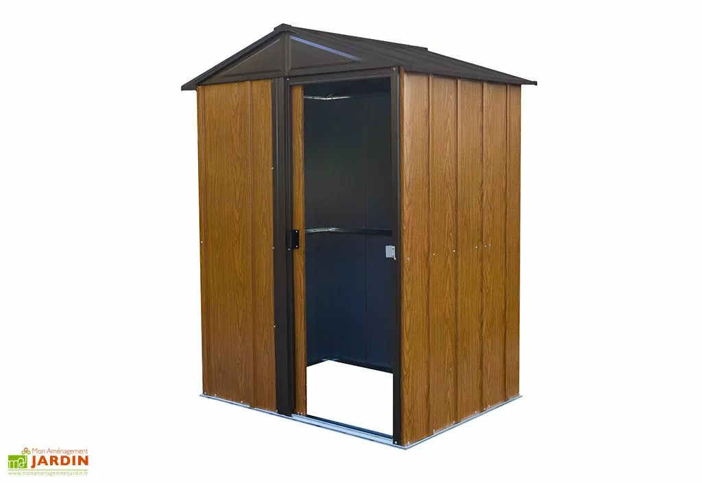 Spacemaker Abri De Jardin En Acier Galvanisé Imitation Bois Woodlake – 1,84 M² 6 Spacemaker Abri De Jardin En Acier Galvanisé Imitation Bois Woodlake – 1,84 M² – Image 4