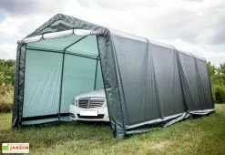 Habrita Abri De Jardin En Toile Renforcée Avec Porte Amovible - 305 X 610 Cm -Abri et rangement boutique abri jardin toile polyethylene structure acier epoxy 305x610x244cm grande porte bache impermeable indechirable 1