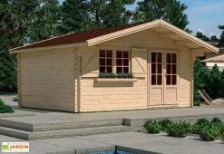 Forest Style Abri De Jardin En Bois D’épicéa Brut Avec Auvent Lilac – 17,3 M²