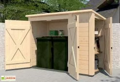 Weka Abri Pour Vélos Ou Poubelles En Bois D’épicéa + Placard 95 X 215 Cm