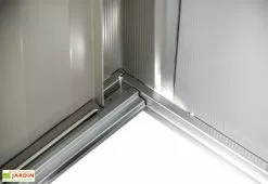 Spacemaker Abri De Jardin En Acier Galvanisé Imitation Bois Woodlake - 2,93 M² -Abri et rangement boutique angle interieur cabanon jardin metal