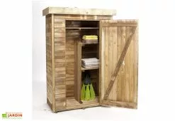Forest Style Armoire De Jardin En Bois L.131 X P.69 X H.200 Cm Ep.15 Mm - Theo -Abri et rangement boutique armoire forest style theo 3
