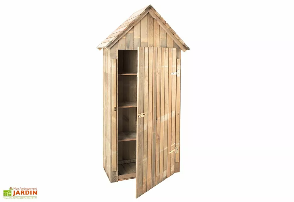 Forest Style Armoire De Jardin En Bois L.93 X P.60 X H.193 Cm Ep.15 Mm - Wissant 3 Forest Style Armoire De Jardin En Bois L.93 X P.60 X H.193 Cm Ep.15 Mm - Wissant