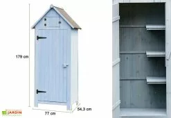 Habrita Armoire De Jardin En Bois FSC 10 Mm Bleu 179 Cm 11 Habrita Armoire De Jardin En Bois FSC 10 Mm Bleu 179 Cm -Abri et rangement boutique armoire jardin bois cabane etageres 10mm 180cm 3