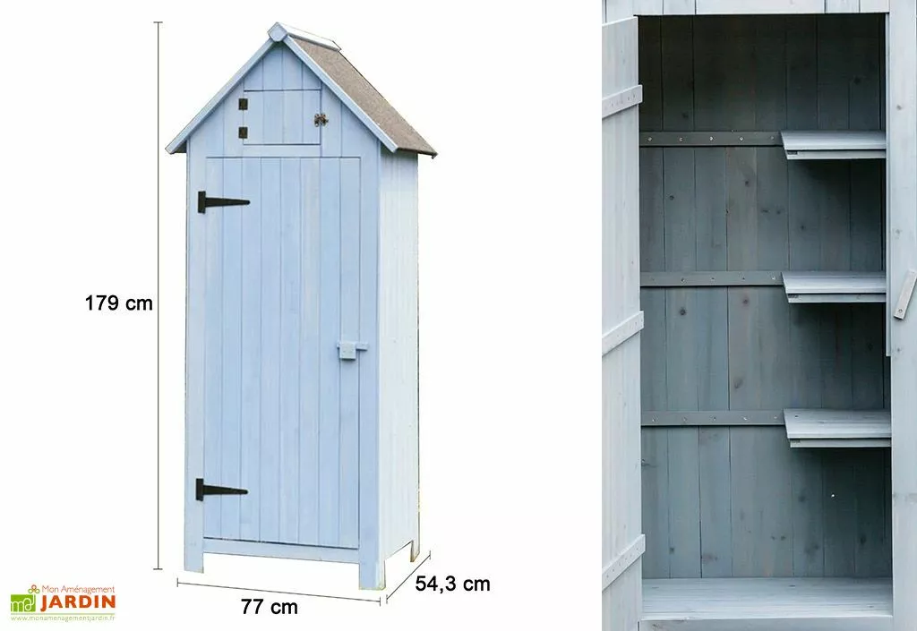 Habrita Armoire De Jardin En Bois FSC 10 Mm Bleu 179 Cm 7 Habrita Armoire De Jardin En Bois FSC 10 Mm Bleu 179 Cm – Image 5