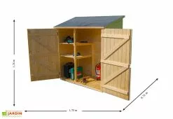 Habrita Armoire De Rangement Bois 16mm - 72 X 175 X 174 Cm -Abri et rangement boutique armoire rangement bois jardin abri mural 1