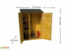 Habrita Armoire De Rangement Bois 16mm - 125 X 65 X 206 Cm -Abri et rangement boutique armoire rangement bois jardin abri mural 3 etageres 2