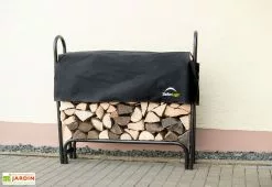 Shelter Logic Porte-bûches En Acier Inoxydable Avec Housse En Polyester – 126 Cm