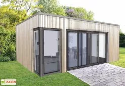 M² Espace Jardin Bungalow Design Studio Baie Vitrée à 3 Vantaux + Angle Vitré (635x495)