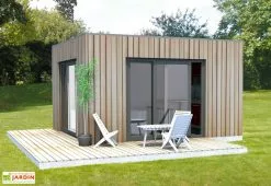 M² Espace Jardin Chalet En Bois Habitable 15 M² - Bungalow Design Studio 395 X 375 Cm