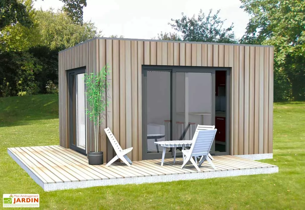 M² Espace Jardin Chalet En Bois Habitable 15 M² - Bungalow Design Studio 395 X 375 Cm 2 M² Espace Jardin Chalet En Bois Habitable 15 M² - Bungalow Design Studio 395 X 375 Cm