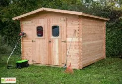 Habrita Abri De Jardin En Bois Douglas 28 Mm – 10,89 M² : 3,25 X 3,35 M -Abri et rangement boutique cabane jardin bois douglas 28mm 10m2 dommar habrita