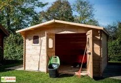 Habrita Abri De Jardin En Bois Douglas 28 Mm – 13,37 M² : 3,51 X 3,81 M