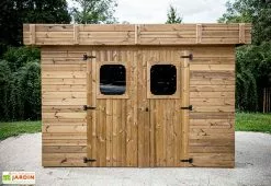 Habrita Abri De Jardin En Bois D’épicéa Traité Toit Bac Acier Thizy – 9 M² -Abri et rangement boutique cabane jardin bois toit plat thizy
