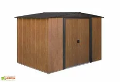 Spacemaker Abri De Jardin En Acier Galvanisé Imitation Bois 7 M²