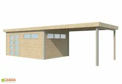 Gardenas Abri De Jardin En Bois D’épicéa Brut Avec Auvent - 29 M²