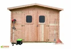 Habrita Abri De Jardin En Bois Douglas 28 Mm – 10,89 M² : 3,25 X 3,35 M -Abri et rangement boutique cabanon jardin bois douglas 28mm 10m2 dommar habrita