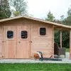 Habrita Abri De Jardin En Bois Douglas 28 Mm + Bûcher – 17,20 M² : 3,51 X 4,90 M