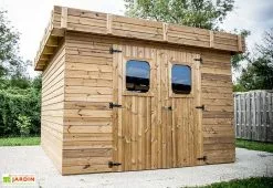 Habrita Abri De Jardin En Bois D’épicéa Traité Toit Bac Acier Thizy – 9 M² -Abri et rangement boutique cabanon jardin bois toit plat thizy