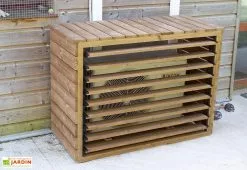 Habrita Cache Climatiseur Extérieur En Bois D’Épicéa Traité 132 X 58 X 147 Cm