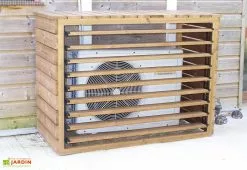 Habrita Cache Climatiseur Extérieur En Bois D’Épicéa Traité 132 X 58 X 98 Cm