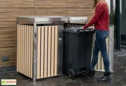 Westmann Cache Poubelle Extérieur Double Inox Imitation Bois – 2x 240 Litres 10 Westmann Cache Poubelle Extérieur Double Inox Imitation Bois – 2x 240 Litres -Abri et rangement boutique cache poubelle 2 portes westmann wmhhwtc 51